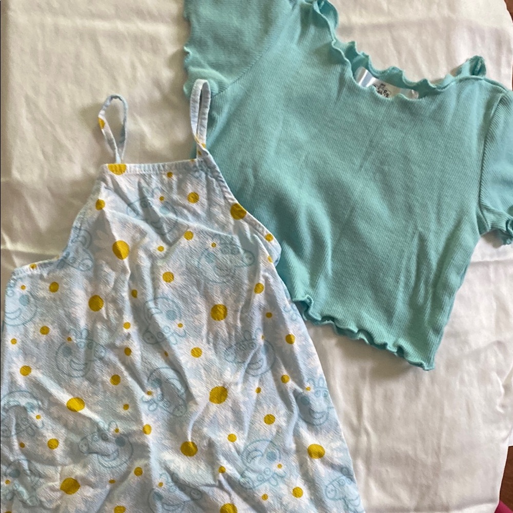 Peppa Pig Aqua Ribbed Top with matching jumper dress